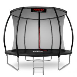 Trambulina de gradina cu plasa interioara, stalpi si scara 252 cm (8FT) Neo-Sport NS-08C231 - Negru