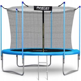 Trambulina de gradina cu plasa interioara, stalpi si scara 312 cm (10FT) Neo-Sport NS-10W191 - Albastru
