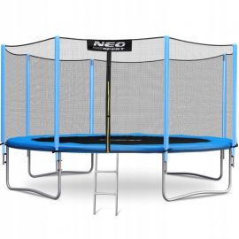 Trambulina de gradina cu plasa exterioara, stalpi si scara 435 cm (14FT) Neo-Sport NS-14Z181 - Albastru