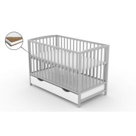 Patut cu sertar VESSANTI ARES - Gri + Saltea Cocos 12 cm 