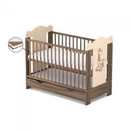 Patut cu sertar VESSANTI ELLA - Maro - Saltea Cocos 12 cm