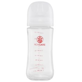 Biberon din sticla borosilicat 240 ml KidsCare cu tetina din silicon