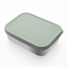 Cutie de pranz pentru alimente, din inox, cu compartimente din silicon, capac din silicon, fara BPA, lavabile in masina de spalat vase, Reer Lunchbox 25143