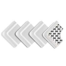 Set 4 protectii de colturi din spuma poliuretan, cu banda adeziva 3M, rezistenta la muscaturi, albe, Reer 82030