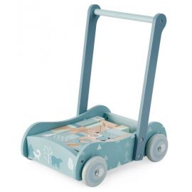 Antemergator din lemn + 46 de cuburi Ecotoys 2128