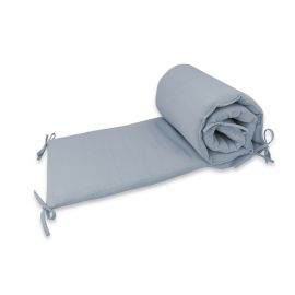 Aparatoare pentru patut, Qmini, Din muselina dubla, 180x30 cm, Cu panglici, Material certificat Oeko Tex Standard 100, Jeans