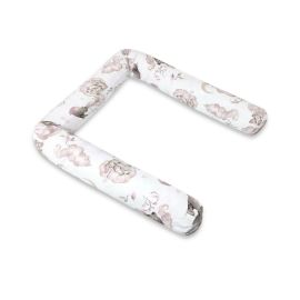 Aparatoare pentru patut, Qmini, Tip rulou, Cu husa detasabila, Lungime 180 cm, Din bumbac certificat Oeko Tex Standard 100, Teddy Bear and Friends Pink