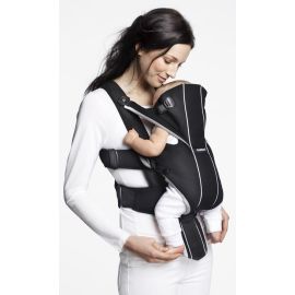 BabyBjorn - Marsupiu Anatomic Miracle Black-silver, cu pozitii multiple de purtare