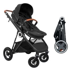 BabyGo - Carucior 3 in 1 AIR Halime black cadru Black