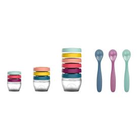 Babymoov – A004310 Multi set pentru diversificare: 3 seturi recipiente + un set linguri