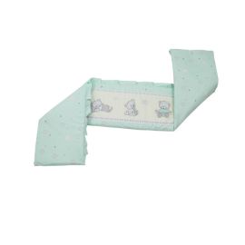 Babyneeds - Aparatoare laterala pentru patut 120x60 cm, Cu umplutura antialergica, Dimensiune 180 x 32 cm, Teddy Toys Turquoise M2