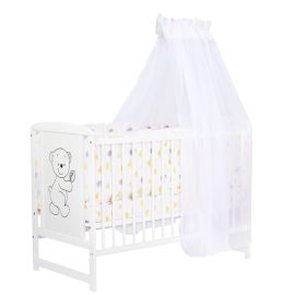 Babyneeds - Baldachin din voal, Pentru patut 120x60 cm, Alb cu fundita