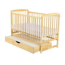 BabyNeeds Patut din Lemn Ola 120x60 cm cu Sertar Natur