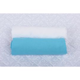BabyNeeds Set 2xCearceaf cu elastic pt patut de 120x 60 cm alb+bleu