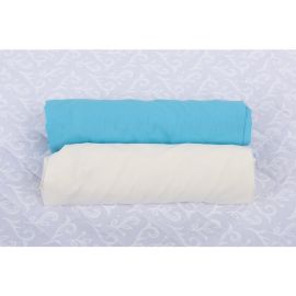 BabyNeeds Set 2xCearceaf cu elastic pt patut de 120x 60 cm bleu+crem
