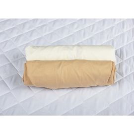 BabyNeeds Set 2xCearceaf cu Elastic Pentru Patut de 120x 60 cm Cappucino+Crem