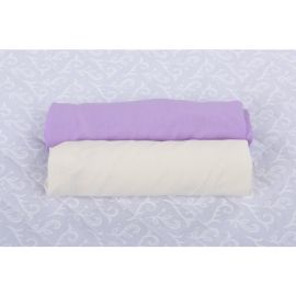 BabyNeeds Set 2xCearceaf cu elastic pt patut de 120x 60 cm lila+crem