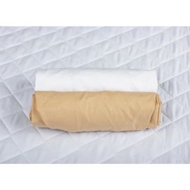 BabyNeeds Set 2xCearceaf cu Elastic Pentru Patut de 140x 70 cm Cappucino+Alb