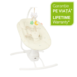 Badabulle - Leagan cu balansare stanga-dreapta, Crem