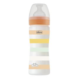 Biberon Chicco WellBeing PP, tetina s., flux mediu, 250ml, orange, 2luni+