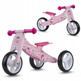 Bicicleta din lemn fara pedale 2 in 1 Ricokids RC-617, Roz