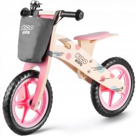 Bicicleta din lemn fara pedale Ricokids RC-611, Roz