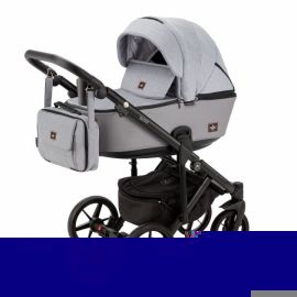 Carucior 3 in 1 Adamex Olivia, Linen & EcoLeather BR260, Grey Fox