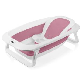 Cadita pliabila, Lionelo, Bubble, Suport anatomic si dop incluse, Cu termometru, Capacitate 50 l, 85 x 50 cm, Roz
