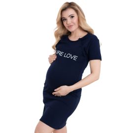 Camasa de alaptat, Din bumbac, Cu capse oblice, Masura M, Purelove, Navy Blue
