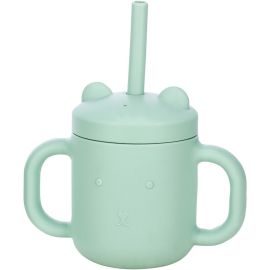 Cana din silicon fara BPA, Cu manere, Cu pai, 6 luni+, Conform cu standardul european de securitate EN 14350:2020, FreeON, Mint
