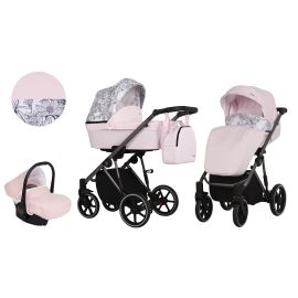 Carucior Kunert MOLTO 3 in 1 Flori Roz cadru grafit