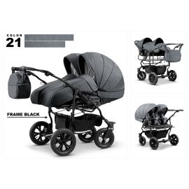 Carucior pentru gemeni Mikado DUET LUX D-21 3 in 1