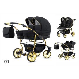 Carucior pentru gemeni Mikado GOLDSTAR 3 in 1 GS-01
