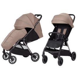 Carucior sport (max. 22 Kg) cu roti de cauciuc, pliere automata, protectie UV 50, Carrello DELTA Wheat Beige