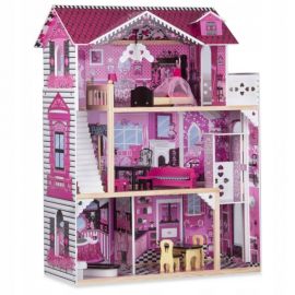 Casuta de papusi din lemn cu 3 etaje si lift Ricokids RC-806