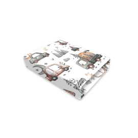 Cearceaf cu elastic, MimiNu, Pentru patut co-sleeper, Luna, Dimensiune 84.5 x 50.5 cm, Din bumbac certificat Oeko Tex Standard 100, Cars Grey