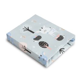 Cearsaf imprimat de bumbac cu elastic Sensillo Plush Karo 120X60cm Padure