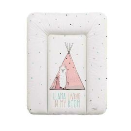 Ceba Baby - Saltea de infasat moale lama Lolly Poll, Fara ftalati, 70 x 50 cm, Alb/Roz