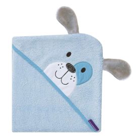 Prosop de baie pentru bebelus si mama Bamboo Puppy blue Clevamama