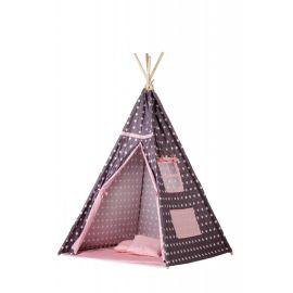 Cort de indieni TIPI-04 Ecotoys cu salteluta si perne - Pink Star