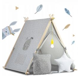 Cort de joaca pentru copii cu lampa si 2 pernite Nukido 107 x 116 x 110 cm - Gri