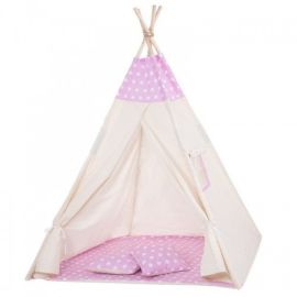 Springos - Cort copii stil indian Teepee Pink Dots XXL