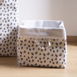 Cos depozitare panza Childhome 32x32x29 cm, Leopard