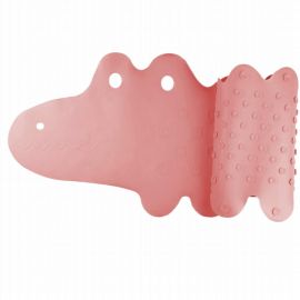 Covoras de baie, Bocioland, Antiderapant, Cu ventuze, Silicon, 33 x 90 cm, Crocodile Pink