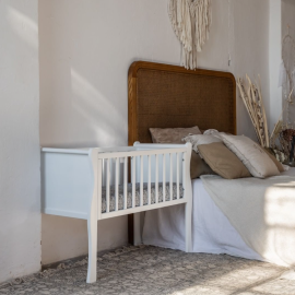 Patut mic, co-sleeping din lemn, Noble Alb 90 x 40 cm