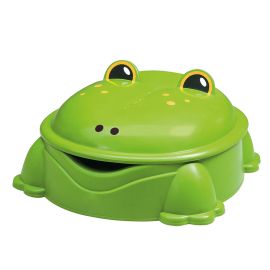 Cutie de nisip cu capac, Frog, Paradiso Toys, 84 x 92 x 38 cm, Verde
