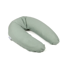 Doomoo - Perna mare 3 in 1 Comfy Big Tetra Green din bumbac organic: perna gravide, suport pentru hranire, suport pentru bebe