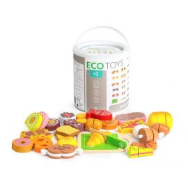 Set alimente din lemn Ecotoys 23 buc