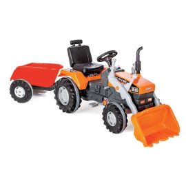 Excavator cu pedale, cupa si remorca Pilsan SUPER Portocaliu