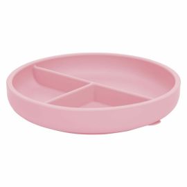 Farfurie compartimentata, FreeON, Rotunda, Cu ventuza si 3 compartimente, Silicon, Fara BPA, Diametru 18 cm, Inaltime 4 cm, 6-36 luni, Green